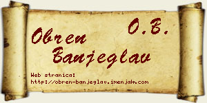Obren Banjeglav vizit kartica